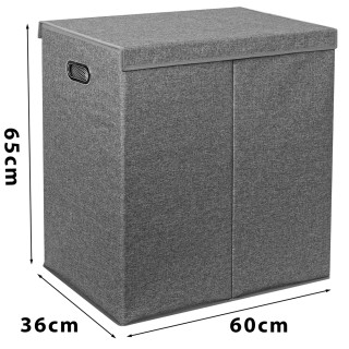 BAKAJI Καλάθι Απλύτων με Διπλό Χώρισμα και Μεταλλική Λαβή 02842254