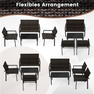 Costway Σετ Έπιπλα Βεράντας από Ρατάν Υψηλής Ποιότητας με Εργονομικ... Costway Σετ Έπιπλα Βεράντας από Ρατάν Υψηλής Ποιότητας με Εργονομικ...