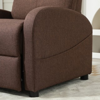 HOMCOM  Πολυθρόνα Χαλάρωσης Ανακλινόμενη με Υποπόδιο από Ύφασμα Εφέ...