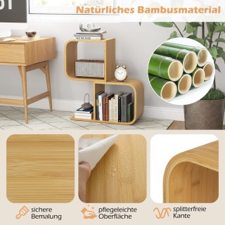 Costway Βιβλιοθήκη από Μπαμπού με Σχεδιασμό S και Αντικραδασμική Πρ... Costway Βιβλιοθήκη από Μπαμπού με Σχεδιασμό S και Αντικραδασμική Πρ...