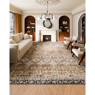 VEVOR Μεγάλο Χαλί Αντιολισθητικό 9x12 ft Vintage Καφέ-Πράσινο Εσωτε...