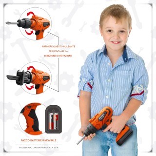 BAKAJI Παιδικός Πάγκος Εργαλείων 2 σε 1, 65 Τεμάχια, Βαλιτσάκι με Η...