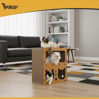 Purlov Ονυχοδρόμιο Γάτας 3-σε-1 διώροφο σπιτάκι 27017