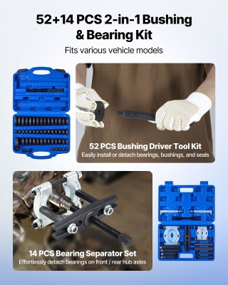 VEVOR Πολυδιάστατο Σετ Πρέσας Ρουλεμάν 52+14τμχ με Δίσκους & Εξαρτή... VEVOR Πολυδιάστατο Σετ Πρέσας Ρουλεμάν 52+14τμχ με Δίσκους & Εξαρτή...