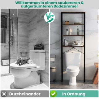 Costway  Ράφι Αποθήκευσης Μπάνιου 4 Επιπέδων για Πάνω από την Τουαλ...