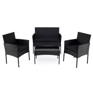 Costway Σετ Κήπου από Ρατάν με 2 Καρέκλες, Παγκάκι, Τραπέζι και Μαξ...