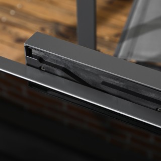 Outsunny Επεκτεινόμενο Τραπέζι Κήπου με Γυάλινη και Αλουμινένια Επι...