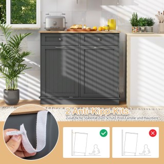 Costway Γκρι Ντουλάπι Κουζίνας με Πάγκο, 2 Συρτάρια & Ρυθμιζόμενο Ρ... Costway Γκρι Ντουλάπι Κουζίνας με Πάγκο, 2 Συρτάρια & Ρυθμιζόμενο Ρ...