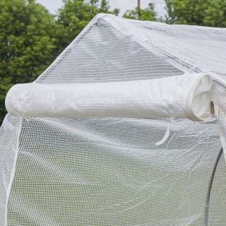 Outsunny Θερμοκήπιο Σήραγγα Anti-UV με 6 Παράθυρα με Δίχτυ και Ρολά...