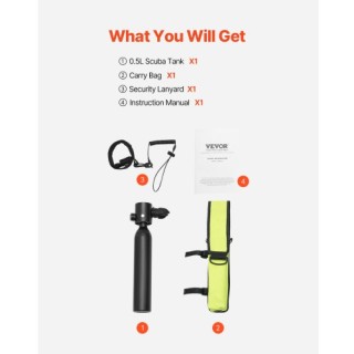 VEVOR Σετ Κατάδυσης 0.5L για Εξερεύνηση στα 98.43 ft QSYQP05L1GYQUM...
