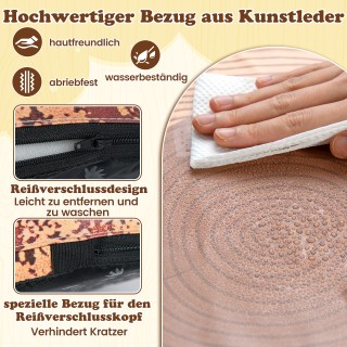 Costway Σετ 3 Παιδικών Σκαμπό Κορμών Δέντρου με Ξύλινο Μοτίβο & Δια...