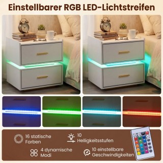 Costway Κομοδίνο με σταθμό φόρτισης, LED και 2 συρτάρια, μοντέρνο, ... Costway Κομοδίνο με σταθμό φόρτισης, LED και 2 συρτάρια, μοντέρνο, ...