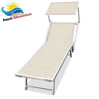 BAKAJI  Πτυσσόμενη Ξαπλώστρα Αλουμινίου LIDO Παραλίας Κήπου ΕΚΡΟΥ 1...