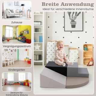 Costway 4 Τεμάχια Αφρώδη Τουβλάκια για Αναρρίχηση και Παιχνίδι Μεγά...