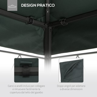 Outsunny 4x3m 2-Tier Polyester Gazebo κάλυμμα με ιμάντες και 10 οπέ... Outsunny 4x3m 2-Tier Polyester Gazebo κάλυμμα με ιμάντες και 10 οπέ...