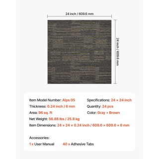 VEVOR Επαναχρησιμοποιούμενα Πλακάκια Χαλιού για Σαλόνι & Υπνοδωμάτι...