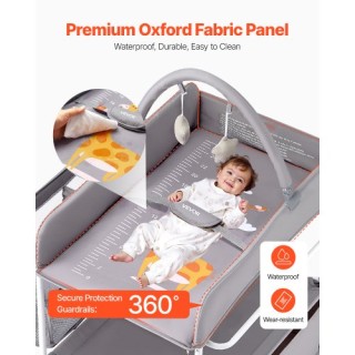 VEVOR Φορητός Σταθμός Αλλαγής Πάνας με Καλάθι & Κρεμαστή Ράβδο Γκρι...