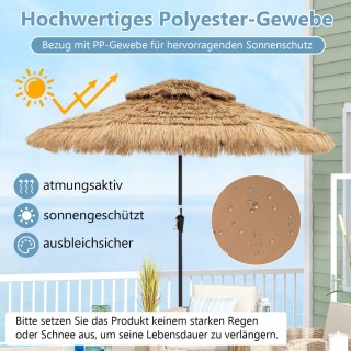 Costway Ομπρέλα Κήπου Χαβάη 270 cm με LED Ηλιακό Φωτισμό και Διπλή ... Costway Ομπρέλα Κήπου Χαβάη 270 cm με LED Ηλιακό Φωτισμό και Διπλή ...