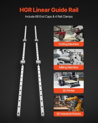 VEVOR Σετ Γραμμικού Οδηγού HGR20, 2 Τεμάχια Ράγες Κίνησης 2000 mm &... VEVOR Σετ Γραμμικού Οδηγού HGR20, 2 Τεμάχια Ράγες Κίνησης 2000 mm &...