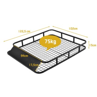 Costway  Πολυλειτουργική Σχάρα Οροφής με Ανεμοθώρακα για Αυτοκίνητα...