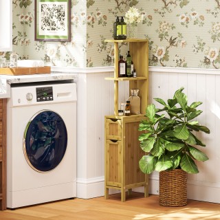 HOMCOM Στήλη Μπάνιου με Ανοιχτά Ράφια και Ντουλάπια με Μαγνητικές ... HOMCOM Στήλη Μπάνιου με Ανοιχτά Ράφια και Ντουλάπια με Μαγνητικές ...