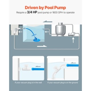 VEVOR Καθαριστής Πισίνας με 12 Σωλήνες για Εντός/Εκτός Εδάφους XSYC...