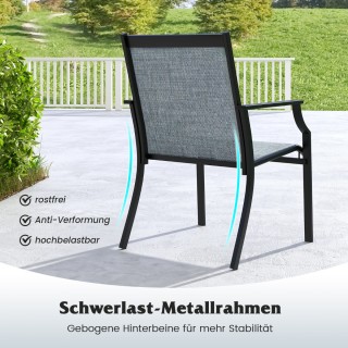 Σετ 2 Καρέκλες Βεράντας με Ευρύχωρο Κάθισμα και Ανθεκτικό Μεταλλικό...