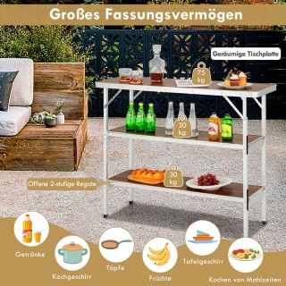 Costway Πτυσσόμενο τραπέζι κάμπινγκ από αλουμίνιο με 2-όροφα ράφια... Costway Πτυσσόμενο τραπέζι κάμπινγκ από αλουμίνιο με 2-όροφα ράφια...