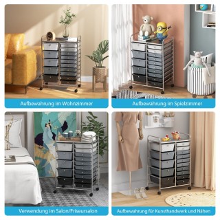 Costway Καρότσι με 15 στοιβαζόμενα συρτάρια, τροχήλατο βοηθητικό κα... Costway Καρότσι με 15 στοιβαζόμενα συρτάρια, τροχήλατο βοηθητικό κα...