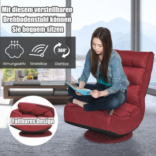 Costway Περιστρεφόμενη Καρέκλα Δαπέδου με Ρυθμιζόμενη Πλάτη - Κόκκι... Costway Περιστρεφόμενη Καρέκλα Δαπέδου με Ρυθμιζόμενη Πλάτη - Κόκκι...