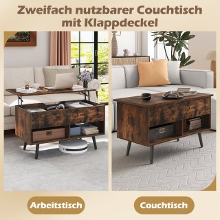 Costway Ρυθμιζόμενος Καναπές Τραπεζάκι με Ανερχόμενη Επιφάνεια και ...