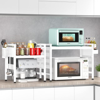 Shally Dogan  Ράφι για Φούρνο Μικροκυμάτων Λευκό Επεκτάσιμο Ράφι Κο...