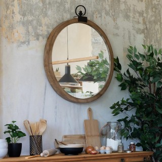 Atmosphera Επιτοίχιος Στρογγυλός Καθρέφτης με Ξύλινο Σκελετό στα 50... Atmosphera Επιτοίχιος Στρογγυλός Καθρέφτης με Ξύλινο Σκελετό στα 50...