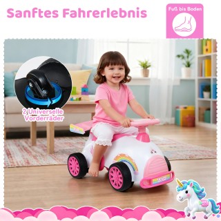 Costway Παιδικό Όχημα Ολίσθησης με Θέμα Μονόκερου και Μουσική & Απο...