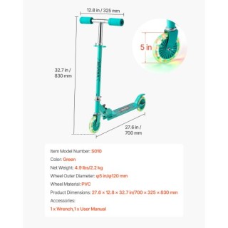 VEVOR Παιδικό Δίτροχο Πατίνι με Φωτιζόμενους Τροχούς, Ρυθμιζόμενο Τ... VEVOR Παιδικό Δίτροχο Πατίνι με Φωτιζόμενους Τροχούς, Ρυθμιζόμενο Τ...