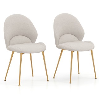 Costway  Σετ 2 Καρεκλών Τραπεζαρίας με Καμπύλη Πλάτη έως 150 kg 62 ...