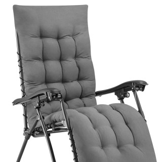 BAKAJI Πτυσσόμενη Καρέκλα Κήπου με Μαξιλάρι και Μεταλλικό Σκελετό Γ...