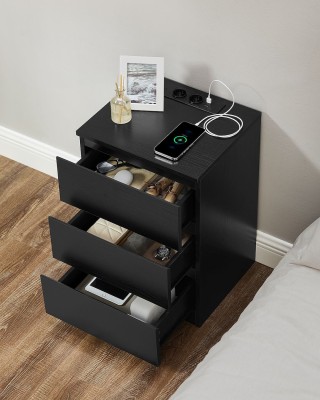 VASAGLE Κομοδίνο 40x35x59cm με Ενσωματωμένη Πρίζα και USB Θύρες LET... VASAGLE Κομοδίνο 40x35x59cm με Ενσωματωμένη Πρίζα και USB Θύρες LET...