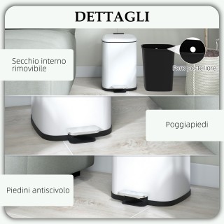 HOMCOM Κάδος Απορριμμάτων 12L με Πεντάλ και Αθόρυβο Κλείσιμο από Μέ... HOMCOM Κάδος Απορριμμάτων 12L με Πεντάλ και Αθόρυβο Κλείσιμο από Μέ...