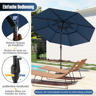 Costway Τριώροφος Περιστρεφόμενος Σκίαστρος Βεράντας Σκούρο Μπλε NP... Costway Τριώροφος Περιστρεφόμενος Σκίαστρος Βεράντας Σκούρο Μπλε NP...