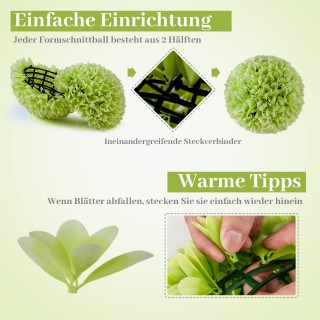 Costway Σετ Τεχνητών Φυτών με 2 Μπάλες Πυξάρι από Υψηλής Ποιότητας ... Costway Σετ Τεχνητών Φυτών με 2 Μπάλες Πυξάρι από Υψηλής Ποιότητας ...