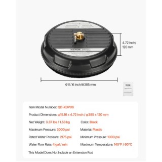 VEVOR Πλυστικό Επιφανειών 15 με 4 Τροχούς 3000 PSI Μαύρο GYQXJBMQJQ... VEVOR Πλυστικό Επιφανειών 15 με 4 Τροχούς 3000 PSI Μαύρο GYQXJBMQJQ...