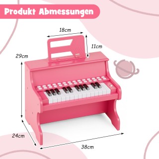 Costway Μίνι Ψηφιακό Πιάνο 25 Πλήκτρων για Παιδιά με Ρυθμιζόμενη Τα...