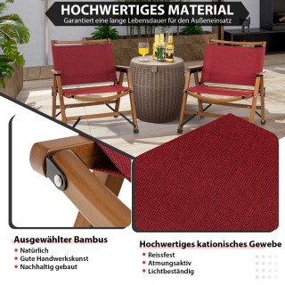 Costway Πτυσσόμενη Καρέκλα Κάμπινγκ από Μπαμπού με Εργονομικό Σχεδ... Costway Πτυσσόμενη Καρέκλα Κάμπινγκ από Μπαμπού με Εργονομικό Σχεδ...