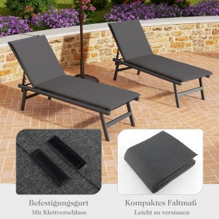 Costway Σετ 2 Μαξιλάρια για Ξαπλώστρα Κήπου 182 x 59 x 4,5 εκ., Σκο... Costway Σετ 2 Μαξιλάρια για Ξαπλώστρα Κήπου 182 x 59 x 4,5 εκ., Σκο...