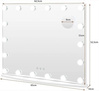 Costway Καθρέπτης Μακιγιάζ με LED Φωτισμό 65 x 14 x 52.5 cm  JV11894WH