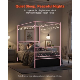 Μεταλλικό Υπέρθυρο Κρεβάτι Μονής Διάστασης με Κεφαλάρι & Τέσσερις Κ...