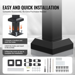 Εξωτερικές Κουπαστές VEVOR για Ηλικιωμένους Μαύρες Τετράγωνες Ατσάλ...