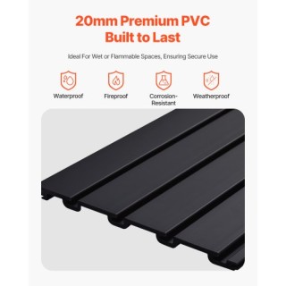 VEVOR Μαύρο PVC Πάνελ Σχάρας 4x4 ft για Γκαράζ με Μοντέρνο Σχεδιασμ...