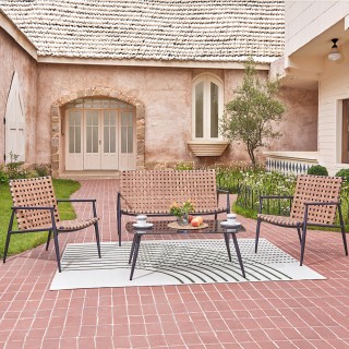 Shally Dogan  Σετ Κήπου 4 Θέσεων με 2 Καρέκλες και Καναπέ με Πλεκτό...